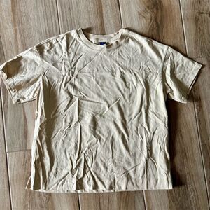 Old Navy Beige Crew Neck T-Shirt Size S Short Sleeve Solid